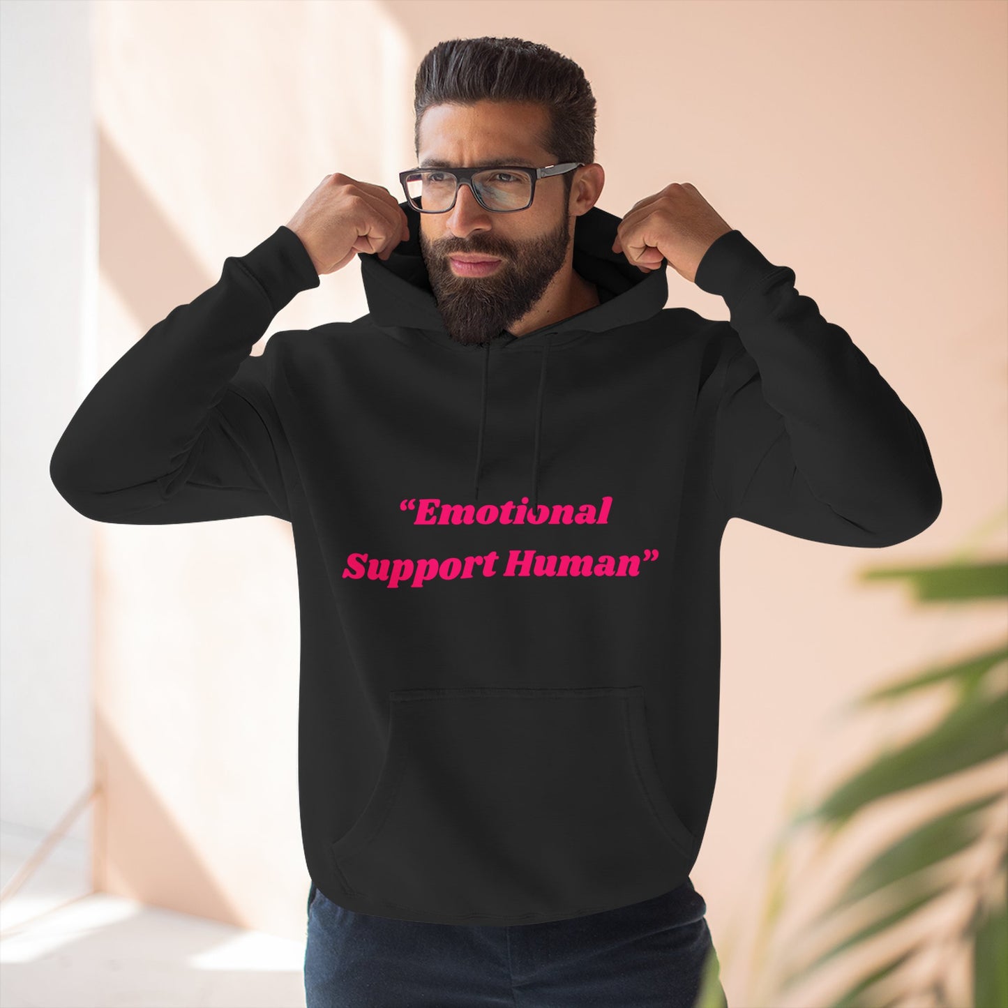 Emotional Support Fleece Hoodie, Cozy Sweatshirt, Gift for Friends, Funny Hoodie, Unique Present, Couples Hoodie