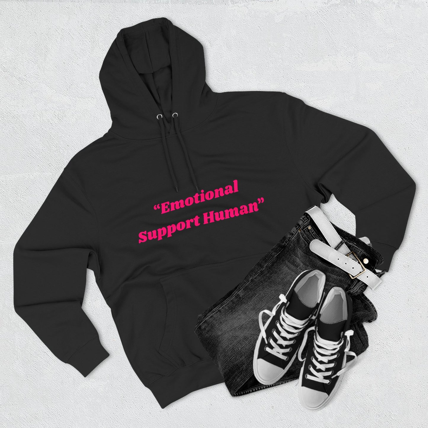 Emotional Support Fleece Hoodie, Cozy Sweatshirt, Gift for Friends, Funny Hoodie, Unique Present, Couples Hoodie