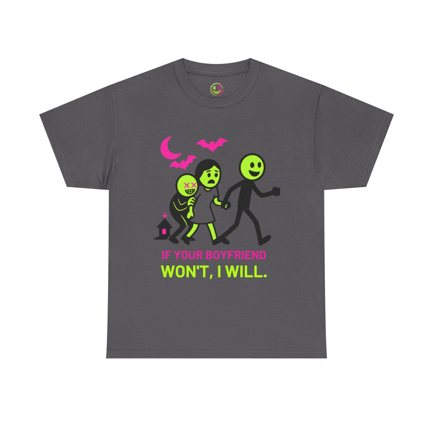 Unisex Heavy Cotton Tee - Playful Halloween Humor T-Shirt for Friends, Gifts, Parties, Celebrations