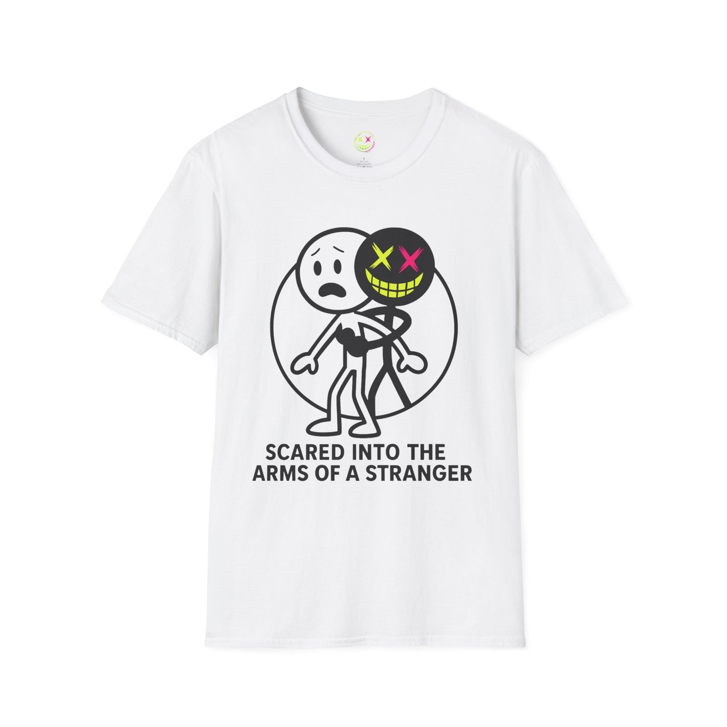 🕷️ Scared Into the Arms of a Stranger – Unisex Graphic Tee