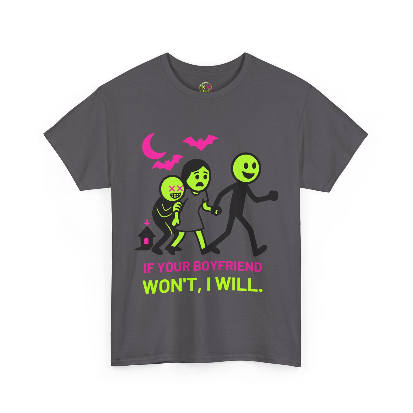 Unisex Heavy Cotton Tee - Playful Halloween Humor T-Shirt for Friends, Gifts, Parties, Celebrations