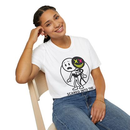 🕷️ Scared Into the Arms of a Stranger – Unisex Graphic Tee