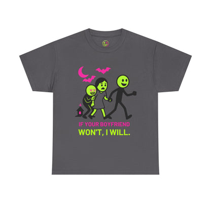 Unisex Heavy Cotton Tee - Playful Halloween Humor T-Shirt for Friends, Gifts, Parties, Celebrations
